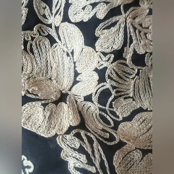 J. Crew Mirabel Embroidered Sleeveless Shift Dress Tan Cream Gray Cotton Size 12 - Picture 5 of 11